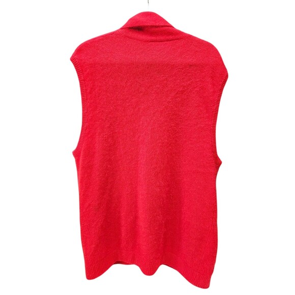 Rafaella 2X Fuzzy Angora Rabbit Hair Lambswool Vest Cardigan Sleeveless Sweater - Picture 2 of 14